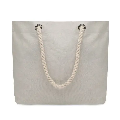 Borsa mare in cotone riciclato con manici in corda da 220gr 55x15x39cm