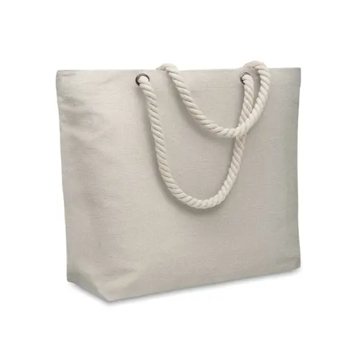 Borsa mare in cotone riciclato con manici in corda da 220gr 55x15x39cm