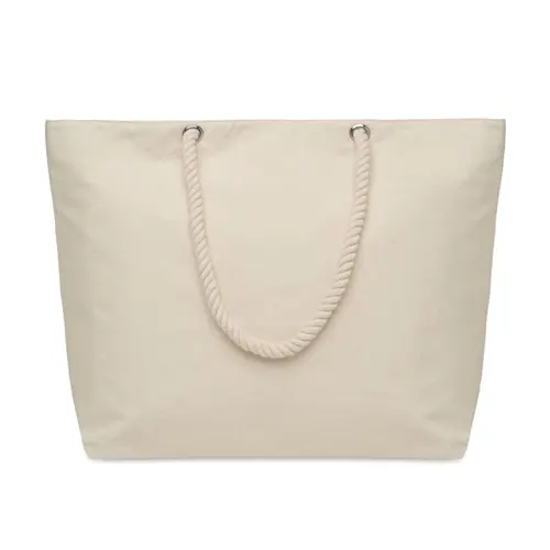 Borsa mare in cotone riciclato con manici in corda da 220gr 55x15x39cm