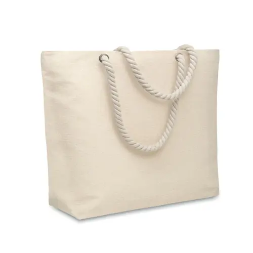 Borsa mare in cotone riciclato con manici in corda da 220gr 55x15x39cm