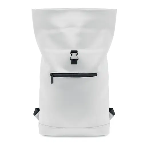 Zaino porta pc 15" rolltop in morbido PU e RPET con schienale imbottito e base rinforzata