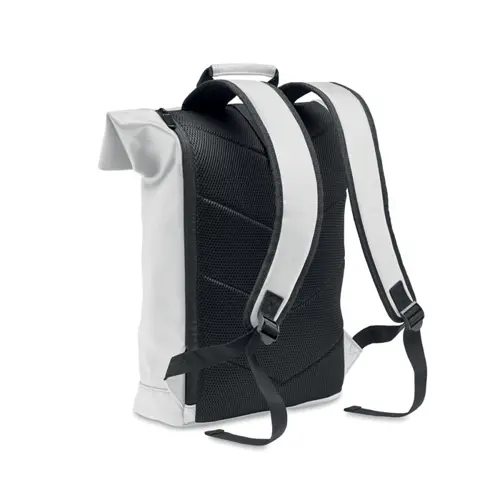Zaino porta pc 15" rolltop in morbido PU e RPET con schienale imbottito e base rinforzata