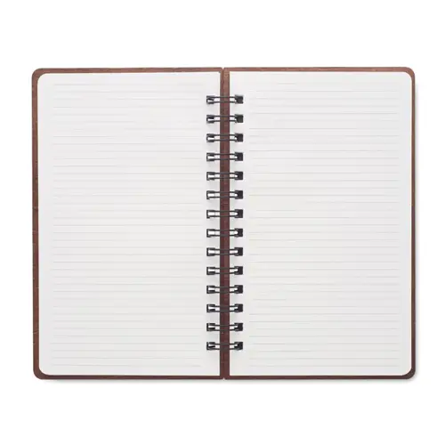 Block note A5 a spirale con copertina rigida in betulla pagine a righe e semi trapiantabili di betulla con confezione regalo