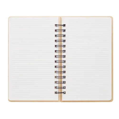 Block note A5 a spirale con copertina rigida in betulla pagine a righe e semi trapiantabili di betulla con confezione regalo