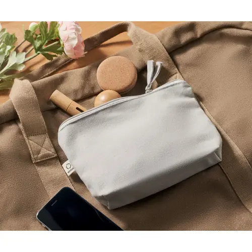 Pochette porta cosmetici in cotone riciclato e RPET da 320gr 21.5X5X14.5CM