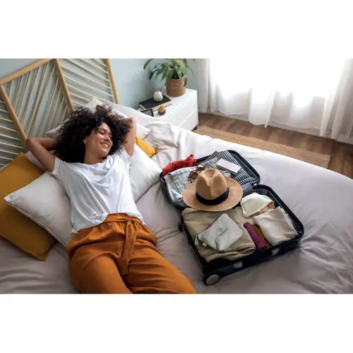 Pochette porta cosmetici in cotone riciclato e RPET da 320gr 21.5X5X14.5CM