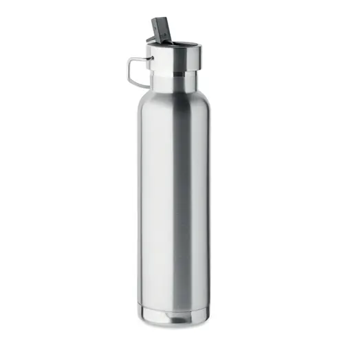 Borraccia doppio strato in acciaio inox riciclato con cannuccia e manico 660ml
