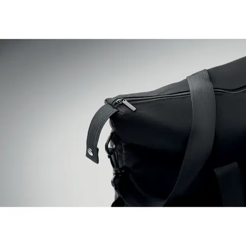 Borsa da weekend in cotone e poliestere riciclati con tasche e tracolla regolabile 60x29x22cm