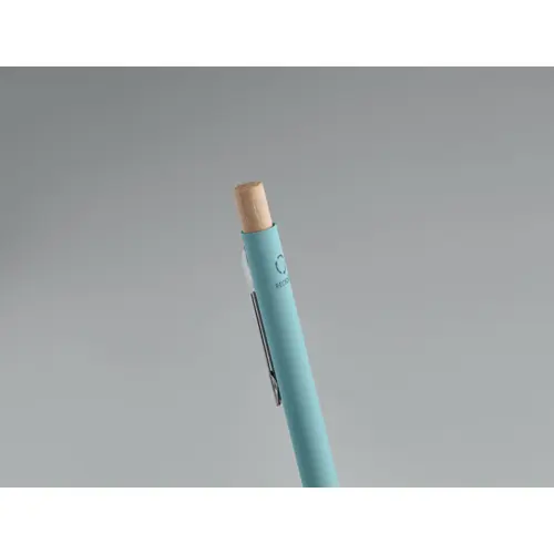 Penna a sfera in alluminio riciclato con finitura gommata refill blu