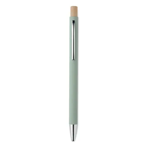 Penna a sfera in alluminio riciclato con finitura gommata refill blu