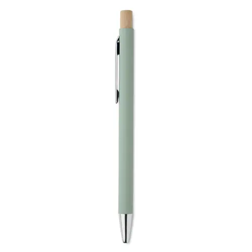 Penna a sfera in alluminio riciclato con finitura gommata refill blu