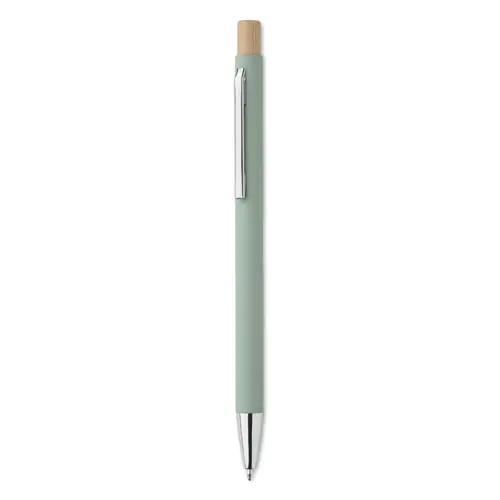Penna a sfera in alluminio riciclato con finitura gommata refill blu