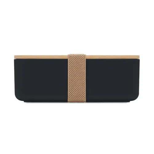 Porta pranzo in PLA con coperchio in bambù ed elastico di chiusura da 1000ml