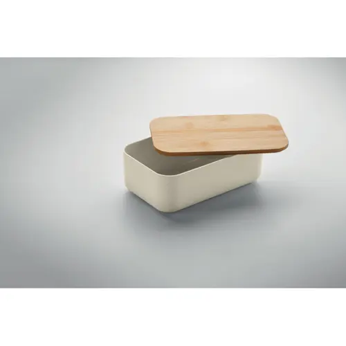 Porta pranzo in PLA con coperchio in bambù ed elastico di chiusura da 1000ml