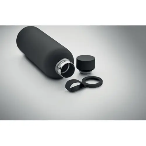 Borraccia isolante doppio strato in acciaio inox riciclato finitura in gomma e manico in silicone da 500ml