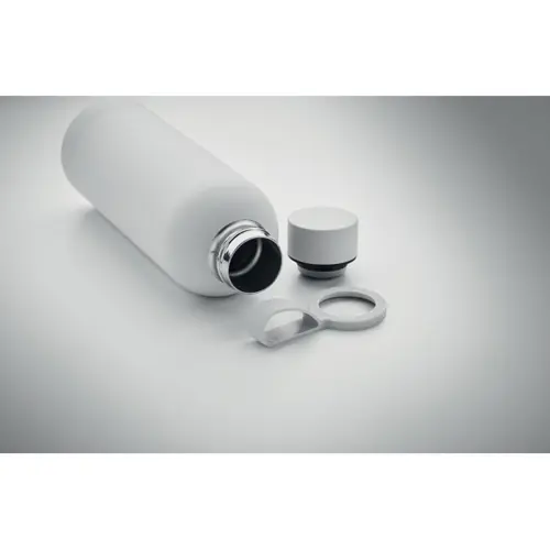 Borraccia isolante doppio strato in acciaio inox riciclato finitura in gomma e manico in silicone da 500ml