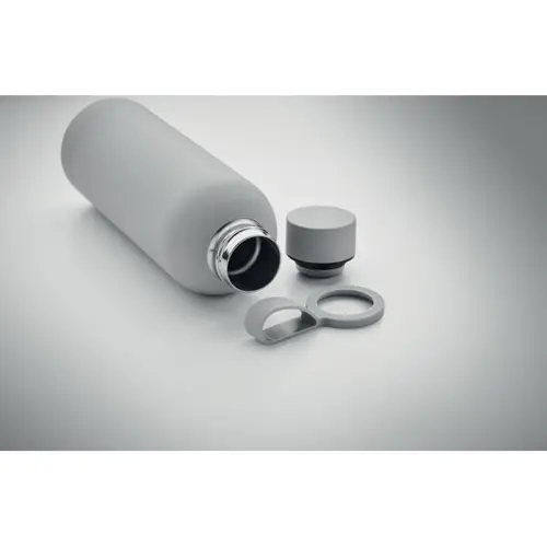 Borraccia isolante doppio strato in acciaio inox riciclato finitura in gomma e manico in silicone da 500ml