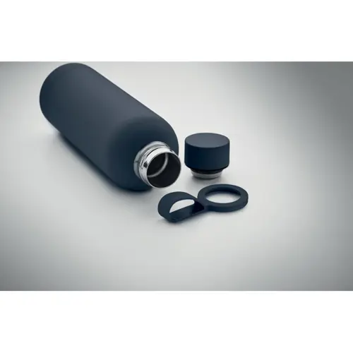 Borraccia isolante doppio strato in acciaio inox riciclato finitura in gomma e manico in silicone da 500ml