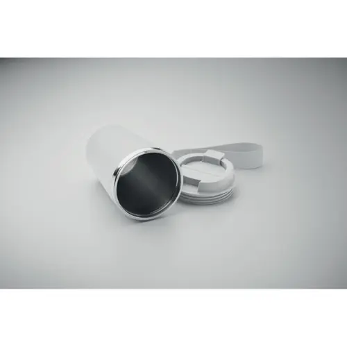 Bicchiere a doppio strato in acciaio inox e PP riciclati con cinturino in RPET da 350ml