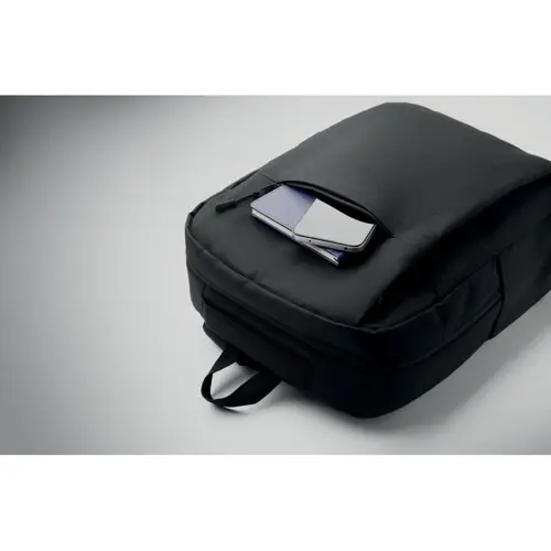 Zaino porta pc da 15" in RPET con scomparti imbottiti e varie tasche e schianle spallacci imbottiti