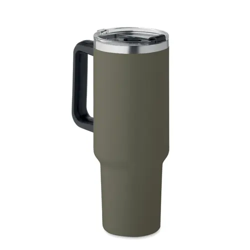 Bicchiere a doppio strato in acciaio inossidabile riciclato con coperchio in cannuccia da 1200ml