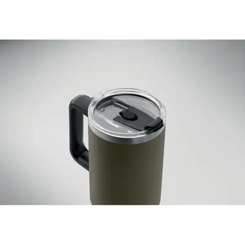 Bicchiere a doppio strato in acciaio inossidabile riciclato con coperchio in cannuccia da 1200ml