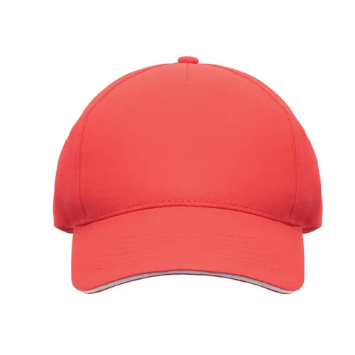 Cappellino con visiera in cotone 180gr a 5 pannelli con chiusura a velcro