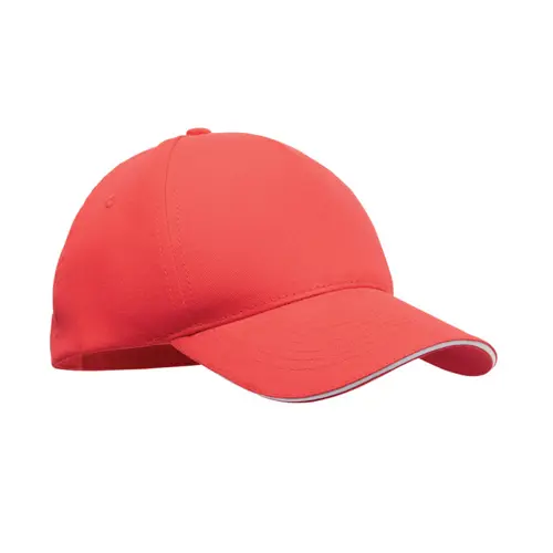 Cappellino con visiera in cotone 180gr a 5 pannelli con chiusura a velcro