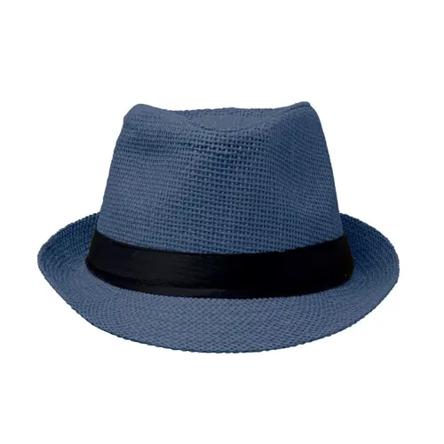 Cappello in paglia di carta con fascia nera in poliestere