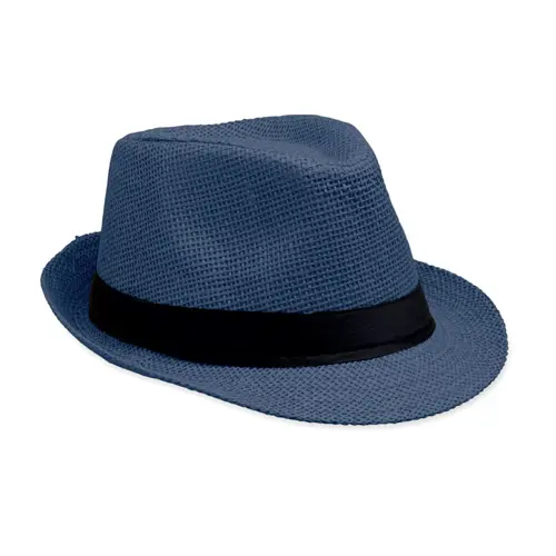 Cappello in paglia di carta con fascia nera in poliestere