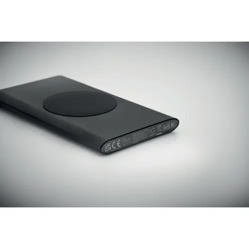Power bank in alluminio riciclato con ricarica wireless da 5000mAh