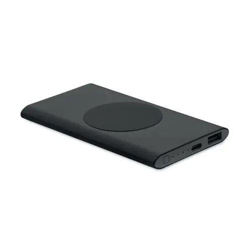 Power bank in alluminio riciclato con ricarica wireless da 5000mAh