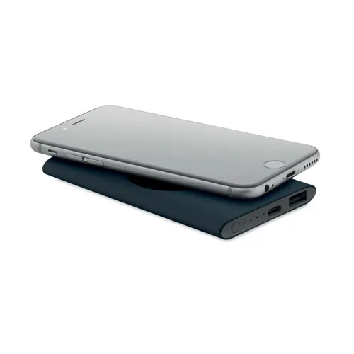 Power bank in alluminio riciclato con ricarica wireless da 5000mAh