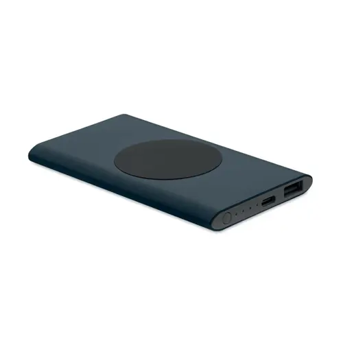 Power bank in alluminio riciclato con ricarica wireless da 5000mAh
