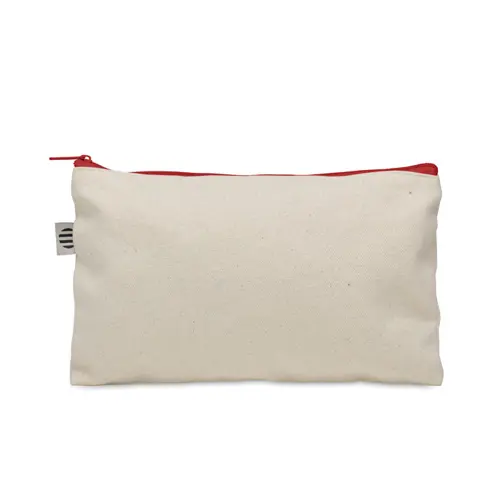 Beauty case in cotone biologico da 340gr con cerniera colorata 23x15cm