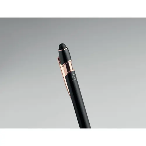 Penna a sfera touch in alluminio riciclato con dettagli color oro rosa refill blu