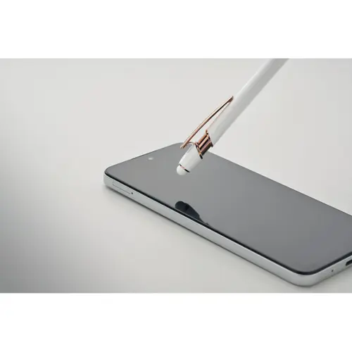 Penna a sfera touch in alluminio riciclato con dettagli color oro rosa refill blu