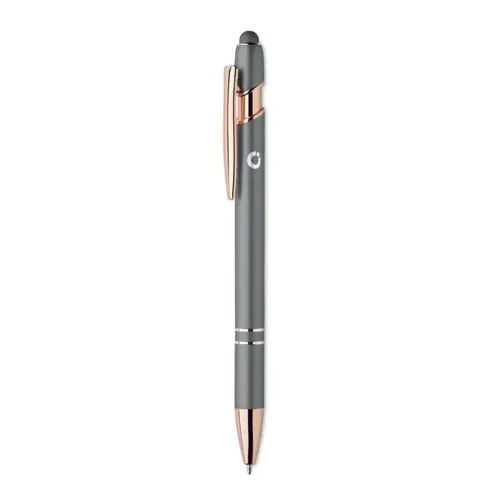 Penna a sfera touch in alluminio riciclato con dettagli color oro rosa refill blu