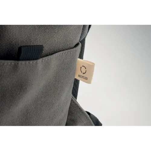 Zaino porta pc in cotone riciclato da 15 pollici con tasche frontali e laterali schienale fondo e spallacci imbottiti