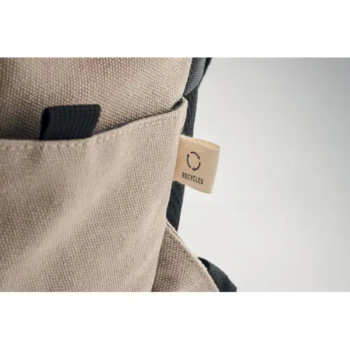 Zaino porta pc in cotone riciclato da 15 pollici con tasche frontali e laterali schienale fondo e spallacci imbottiti