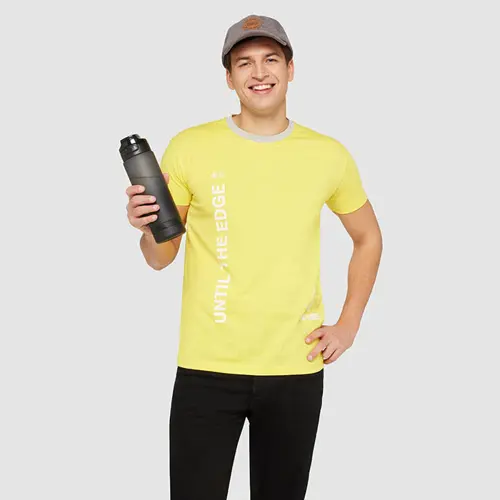 Borraccia sportiva in RPET da 1L con coperchio flip top e marcatura temporale motivazionale