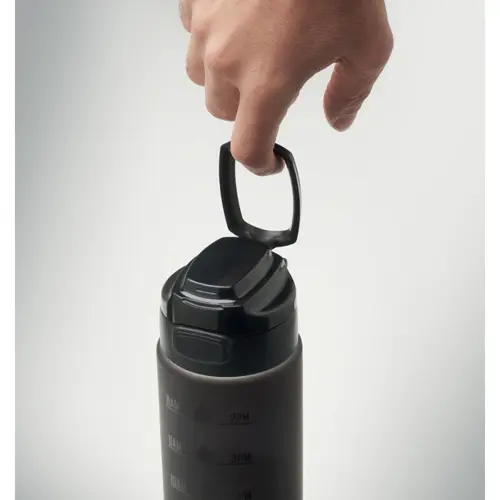 Borraccia sportiva in RPET da 1L con coperchio flip top e marcatura temporale motivazionale
