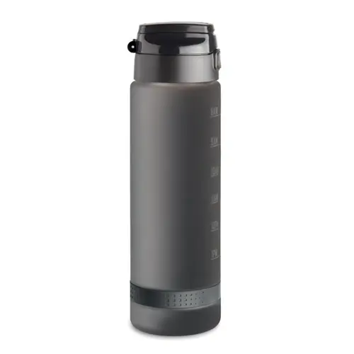 Borraccia sportiva in RPET da 1L con coperchio flip top e marcatura temporale motivazionale