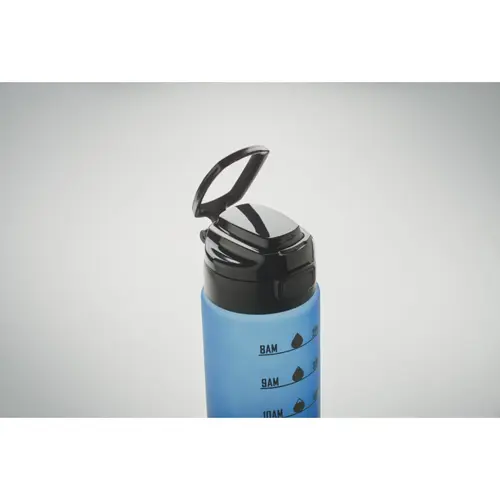 Borraccia sportiva in RPET da 1L con coperchio flip top e marcatura temporale motivazionale