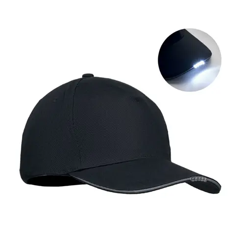 Cappellino a 5 pannelli in cotone e luce LED 220gr