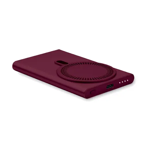 Power bank wireless magnetico in alluminio riciclato con ricarica rapida da 5000mah