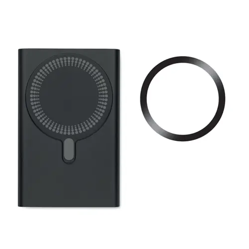 Power bank wireless magnetico in alluminio riciclato con ricarica rapida da 5000mah