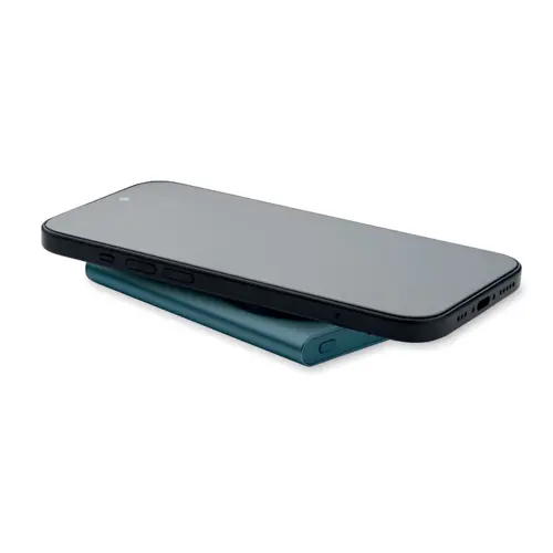 Power bank wireless magnetico in alluminio riciclato con ricarica rapida da 5000mah