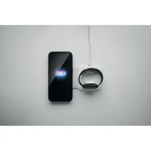 Caricatore in abs pieghevole 2 in 1 per smartphone e smartwatch (solo apple) da 15W