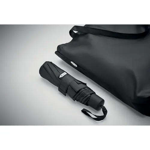 Set composto da shopper e ombrello antivento manuale in RPET da 21 pollici Ø100